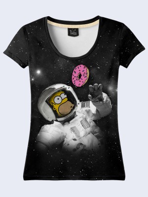 3D футболка Гомер и пончик в космосе