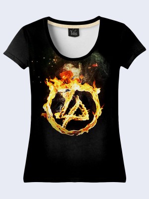 3D футболка Линкин Парк огненная эмблема
