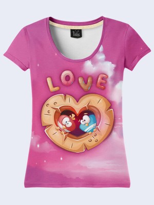 3D футболка Love birds woman