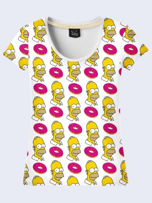 3D футболка Гомер Симпсон и пончики