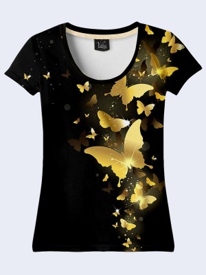 3D футболка Золотые бабочки