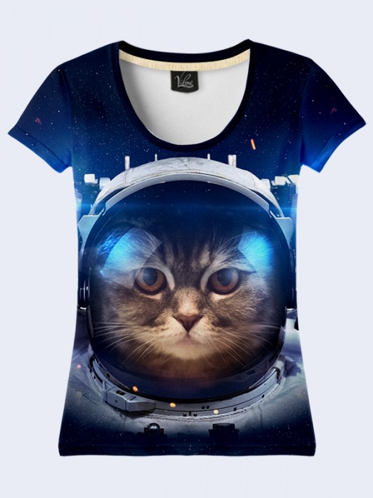 3D футболка Котик-космонавт