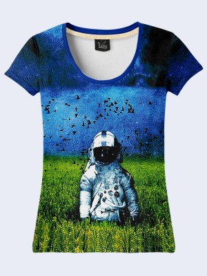 3D футболка Космонавт в поле