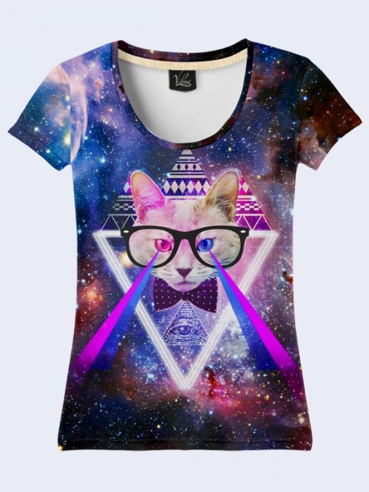 3D футболка Котёнок с лазерными глазами