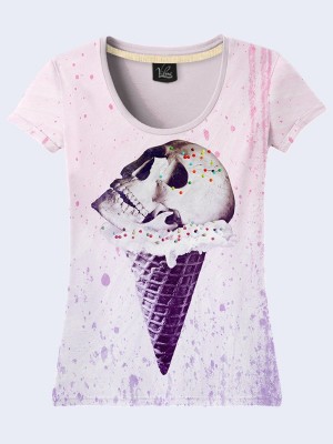 3D футболка Мороженое с черепом
