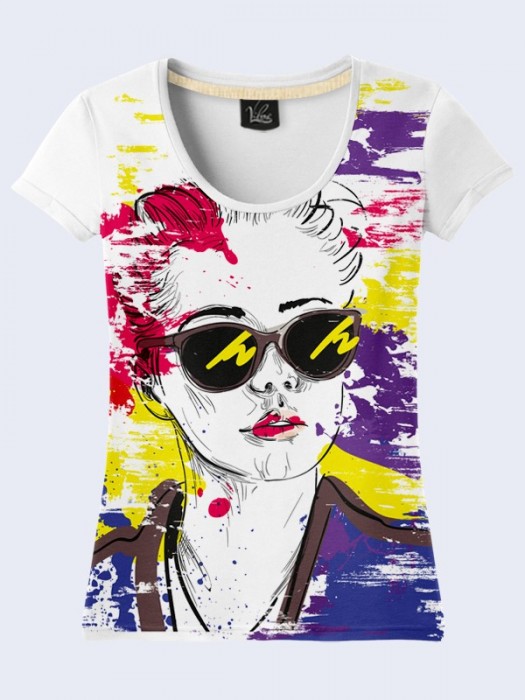 3D футболка Девушка в солнечных очках