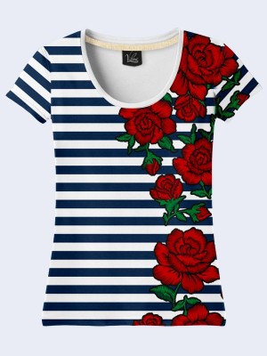 3D футболка Вышитые розы