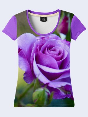 3D футболка Purple rose