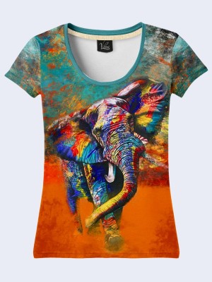3D футболка Разноцветный слон